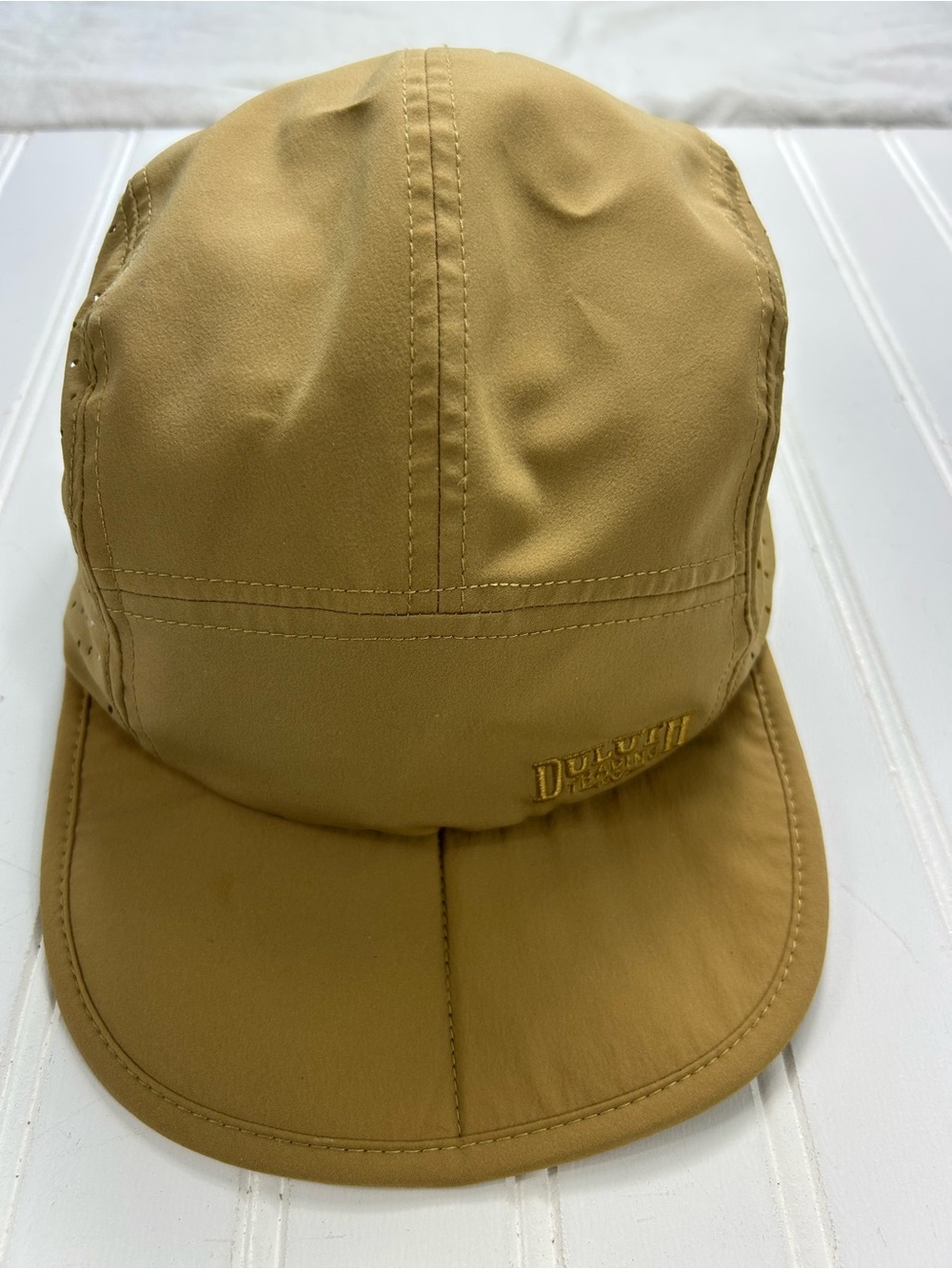 Duluth Trading Hat Mustard Yellow Cap Nylon Foldable Mesh Camping Outdoor